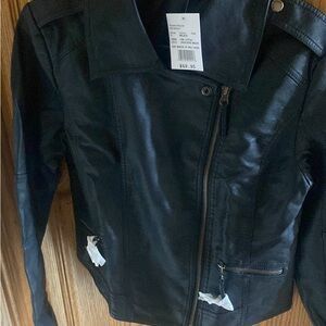 David's Bridal Black Leather Motorcycle Jacket